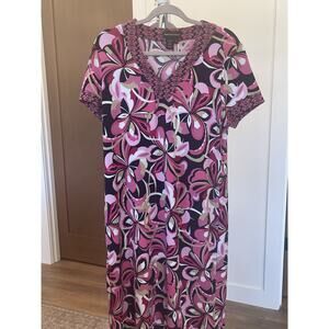 Dana Buchman Black Pink White‎ Sheath Dress Size Large